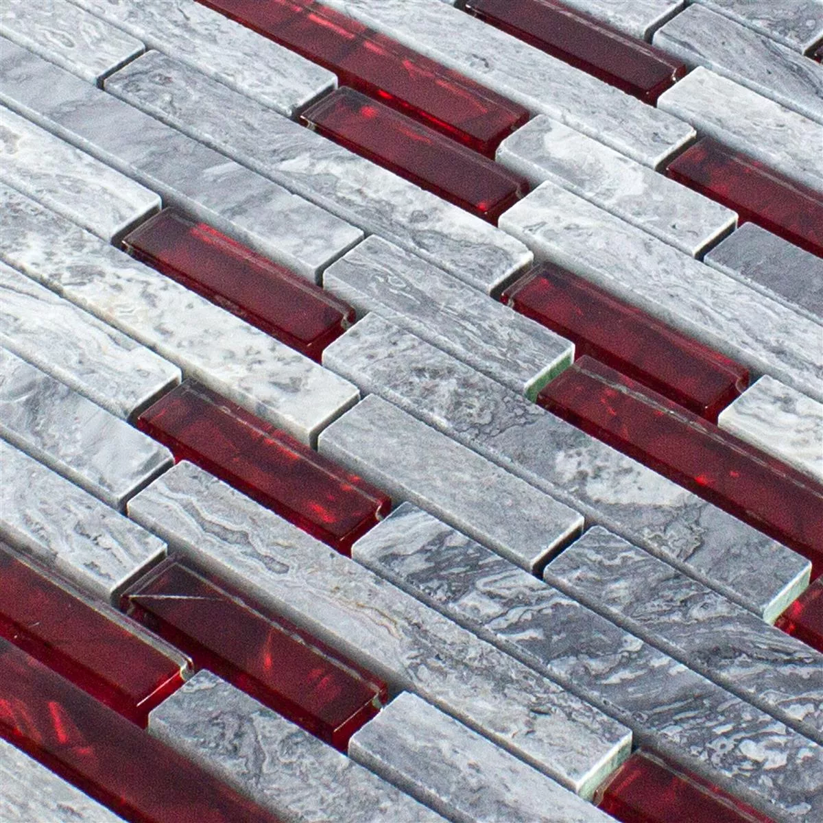 Vidrio Piedra Natural Mosaico Azulejos Sinop Gris Rojo Brick