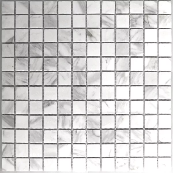Azulejos De Mosaico Mármol 23x23x8mm Blanco Pulido