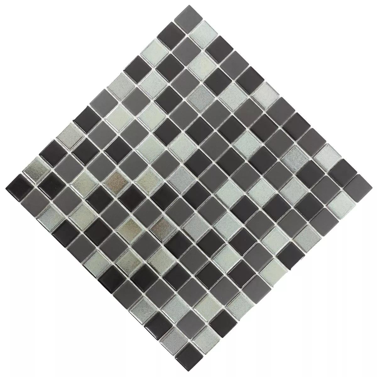 Cerámica Azulejos De Mosaico Moonstone Negro Gris