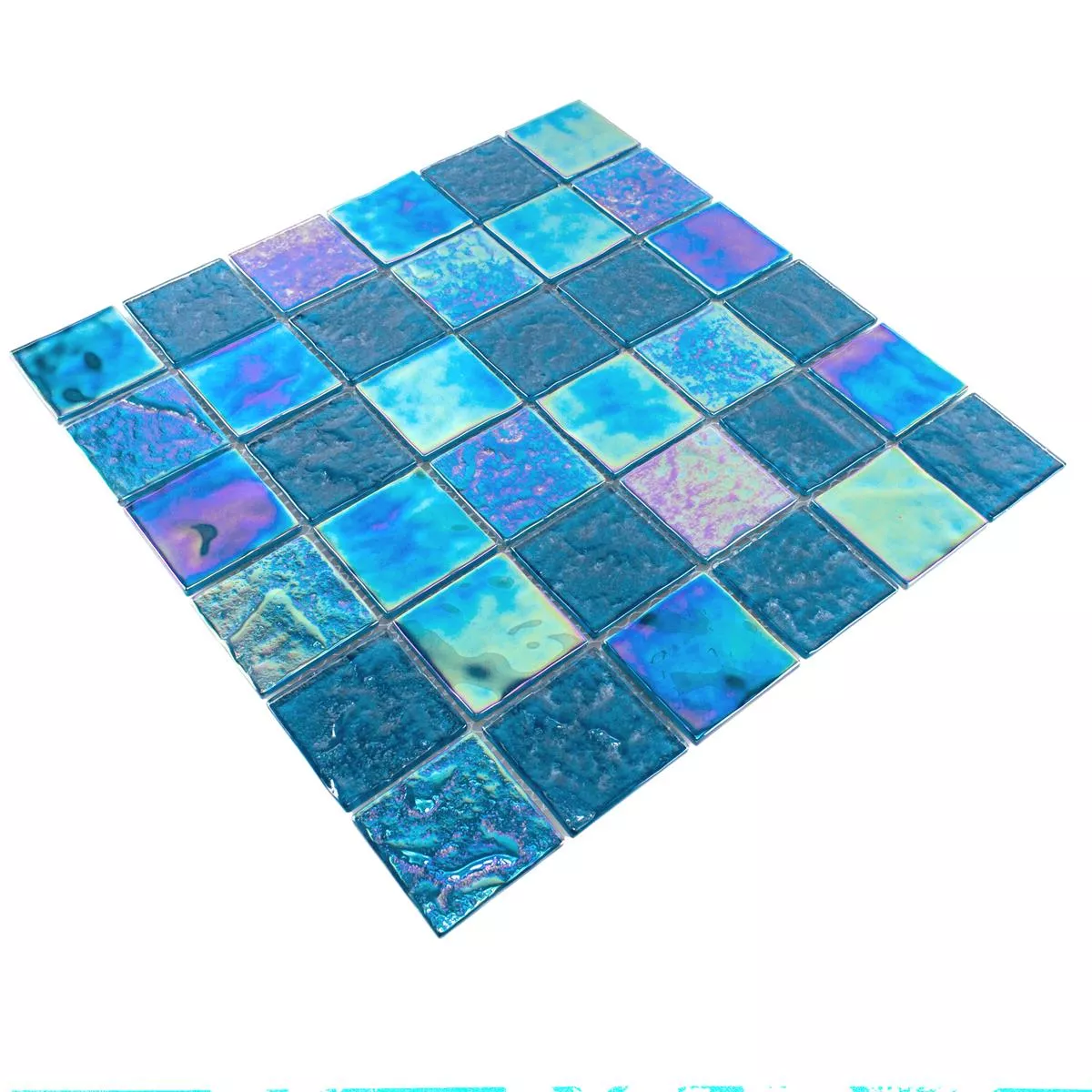 Mosaico de Cristal Azulejos Efecto Nacarado Carlos Azul 48