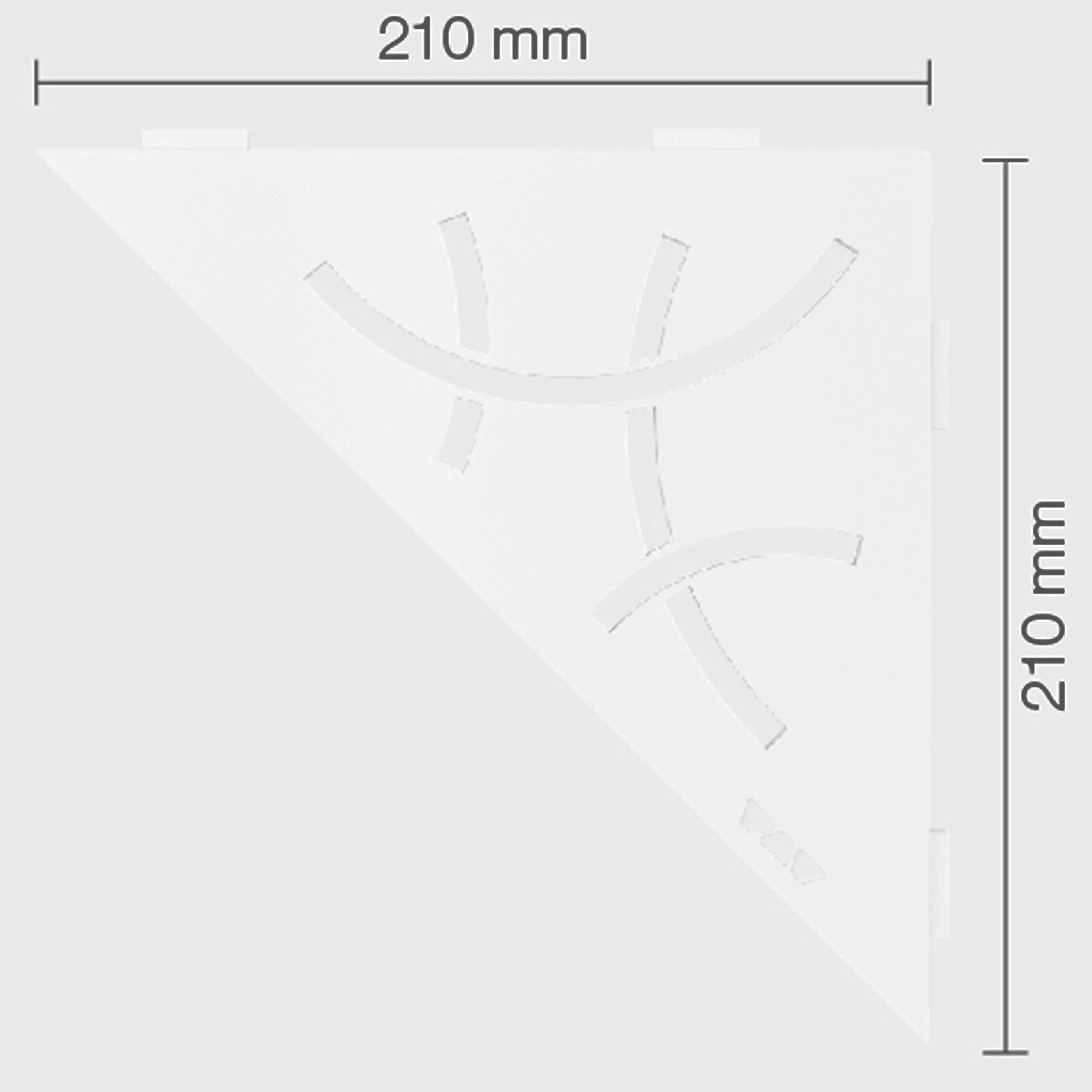 Schlüter estantería de pared triangular 21x21cm Curve blanco brillante mate