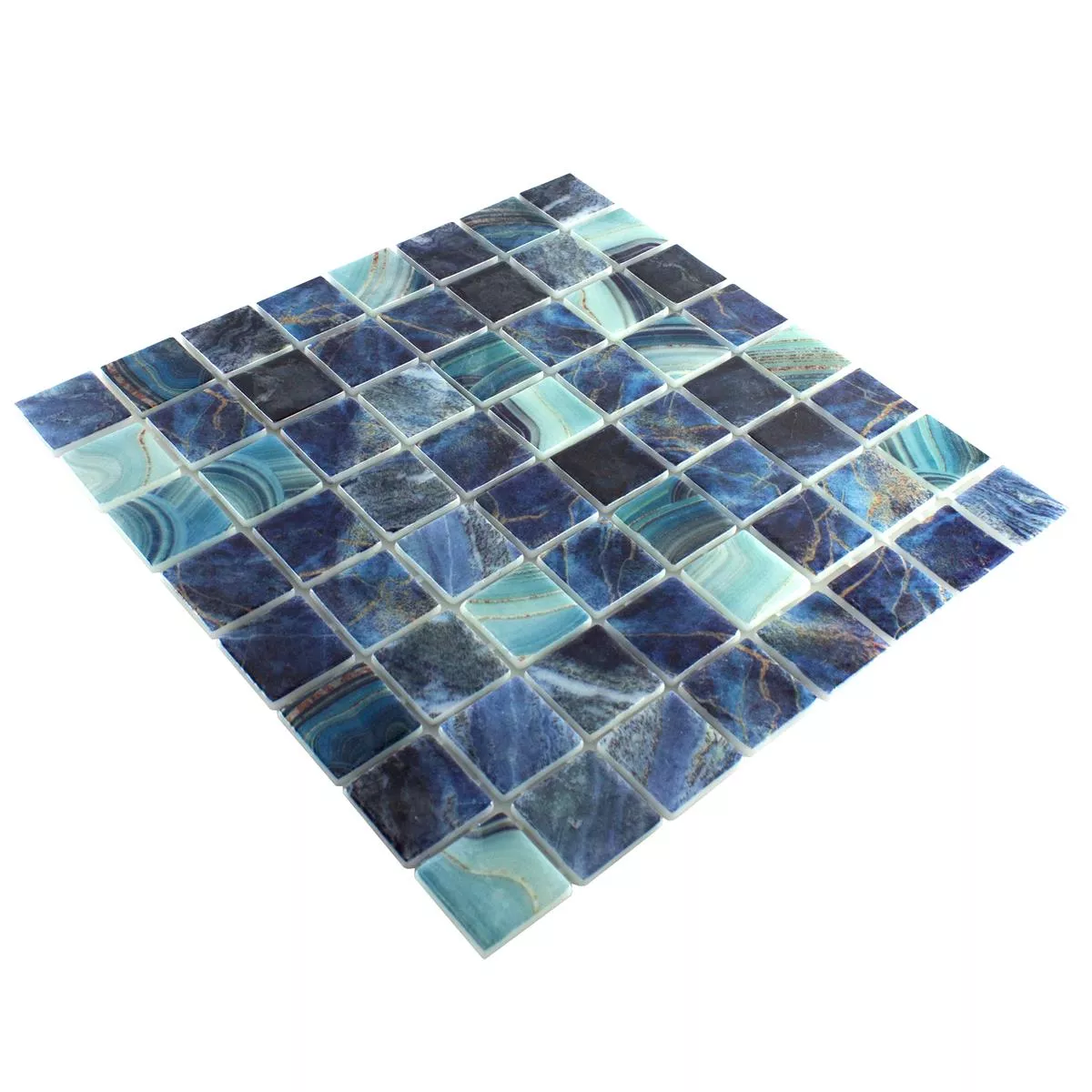 Vidrio Piscina Mosaico Baltic Azul Turquesa 38x38mm