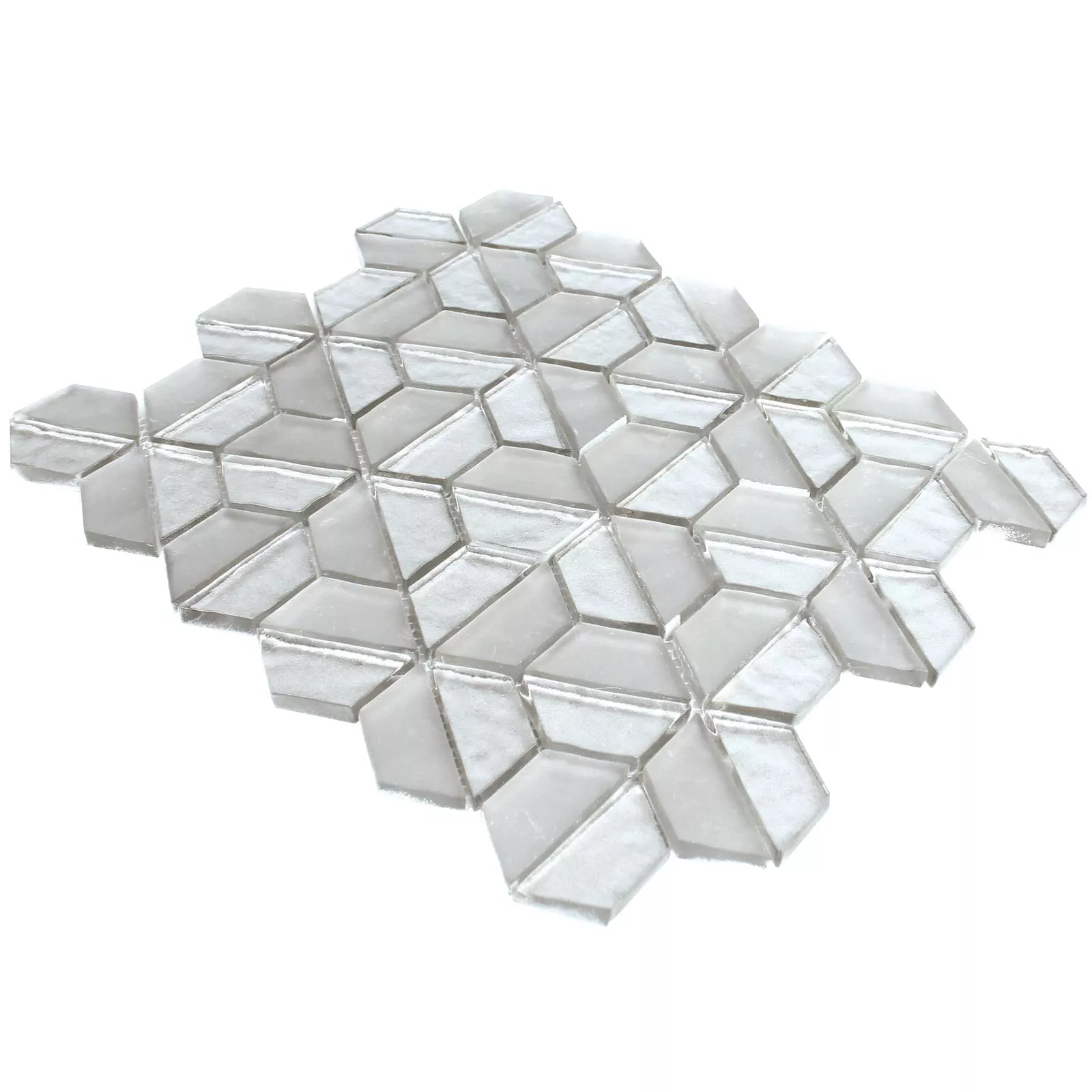 Mosaico de Cristal Azulejos Alaaddin Hexagonales Plateado