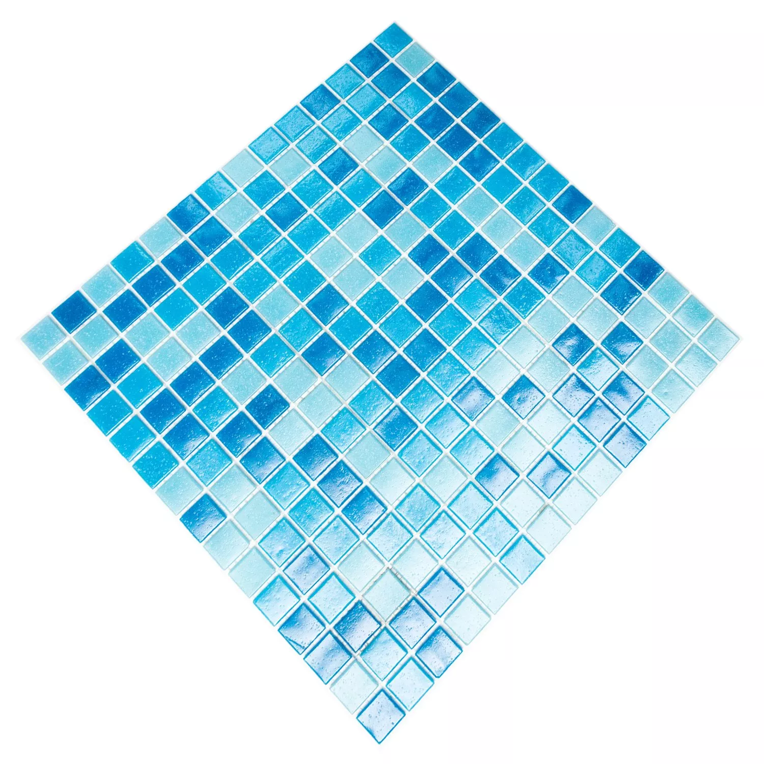 Muestra Azulejos De Mosaico Cristal Azul Mezcla