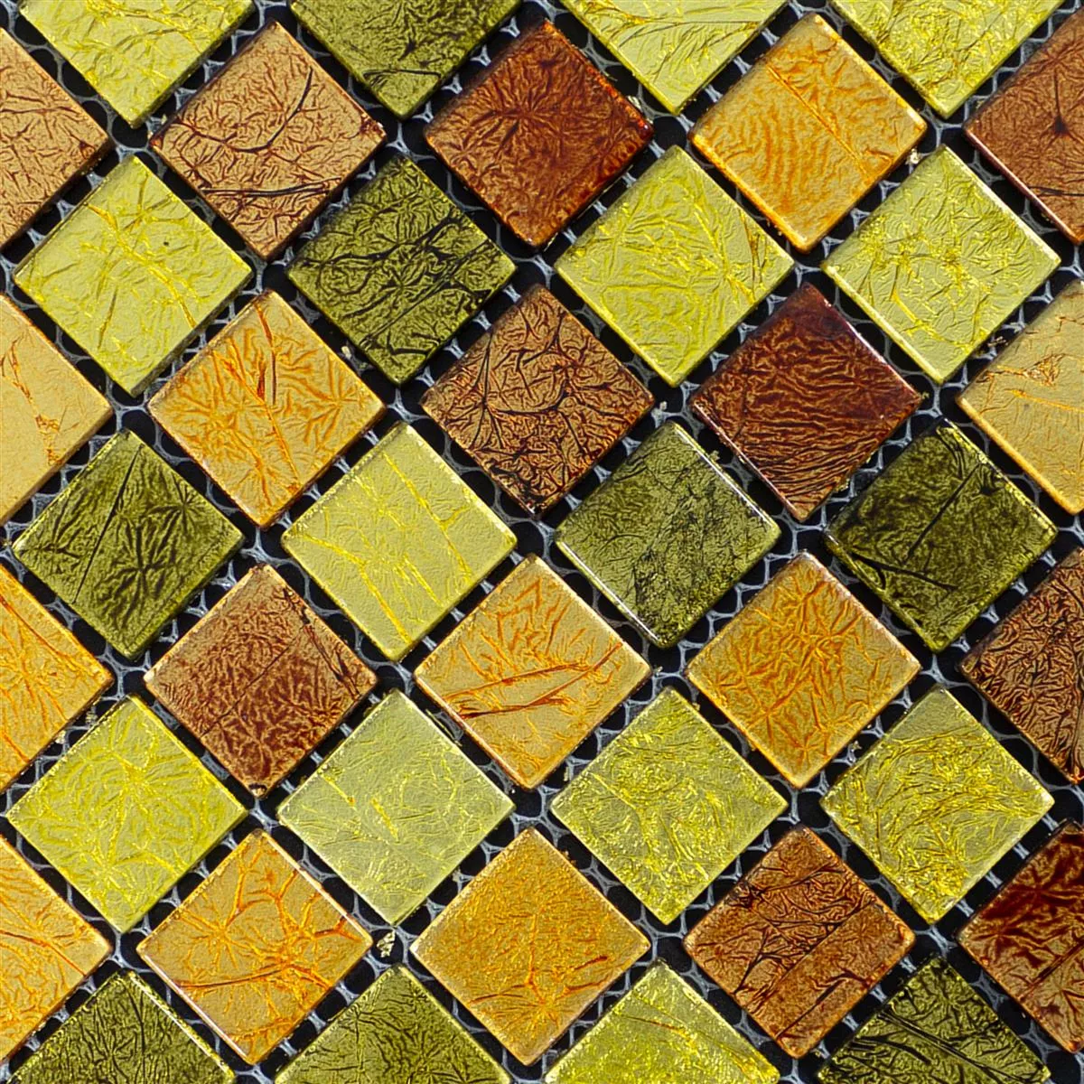 Mosaico de Cristal Azulejos Curlew Amarillo Naranja 23 4mm