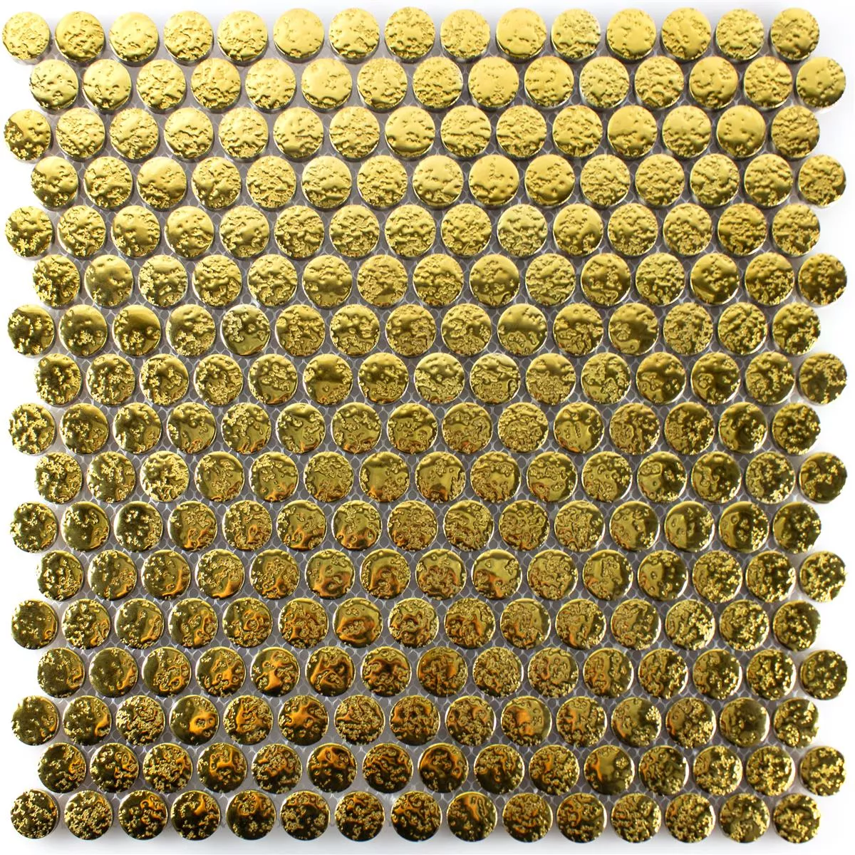 Muestra Cerámica Botón Efecto Azulejos De Mosaico Meneksche Oro