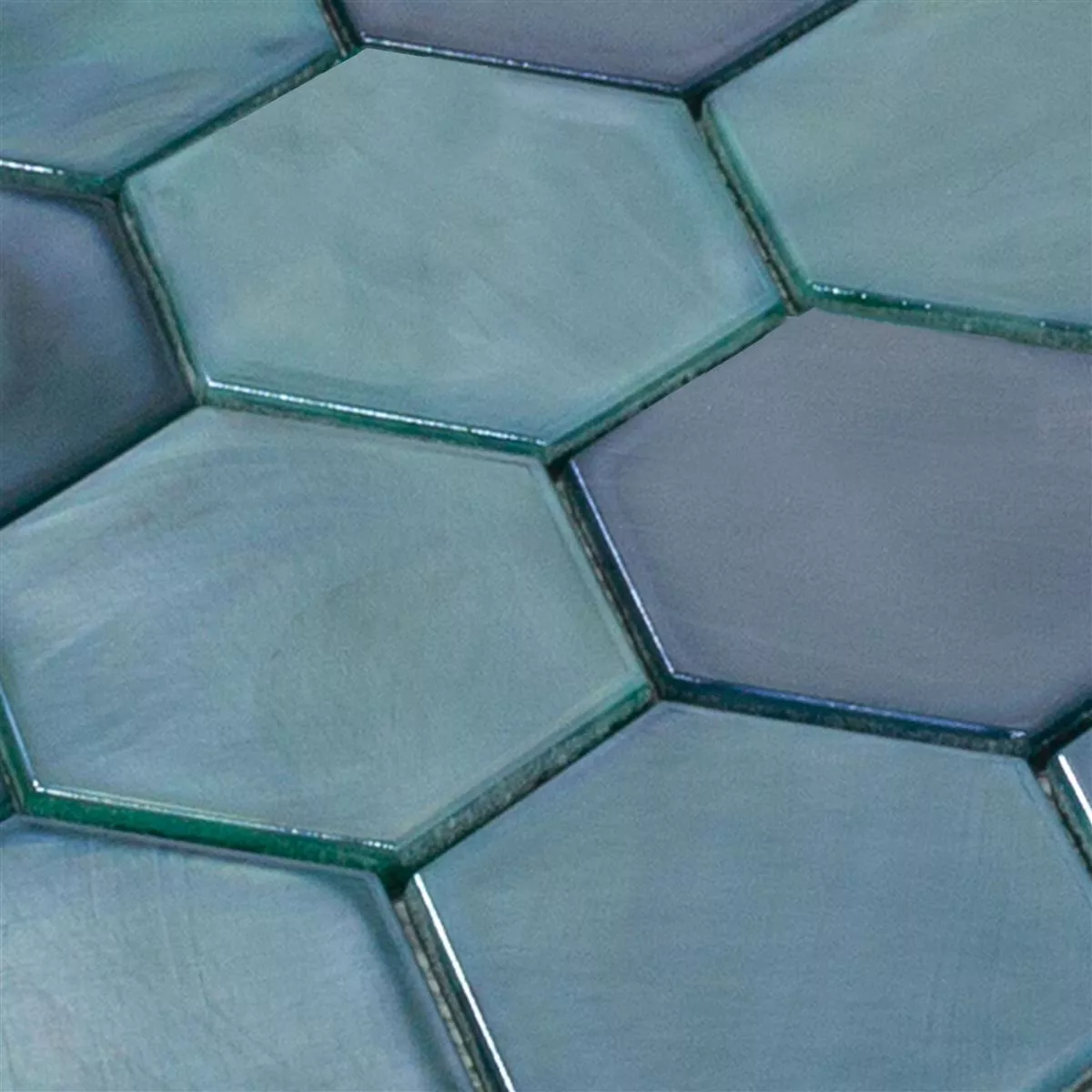 Mosaico de Cristal Azulejos Andalucia Hexagonales Lago Verde